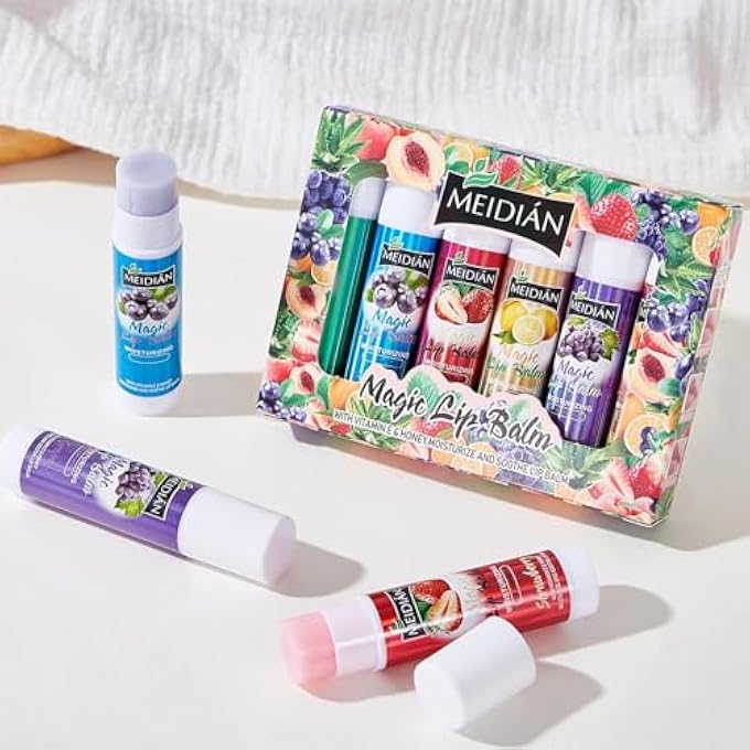 rayihni FRUIT FLAVOR LIP BALM BULK, 6 PACK NATURAL SOFT LIP BALM WITH VITAMIN E, LIP CARE PRODUCTS LIP BALM SET FOR CHAPPED OR DRY LIPS, MOISTURIZING SOOTHING CHAPPED LIPS ANTI-CRACKING SMOOTH LIP LINES - Image 1